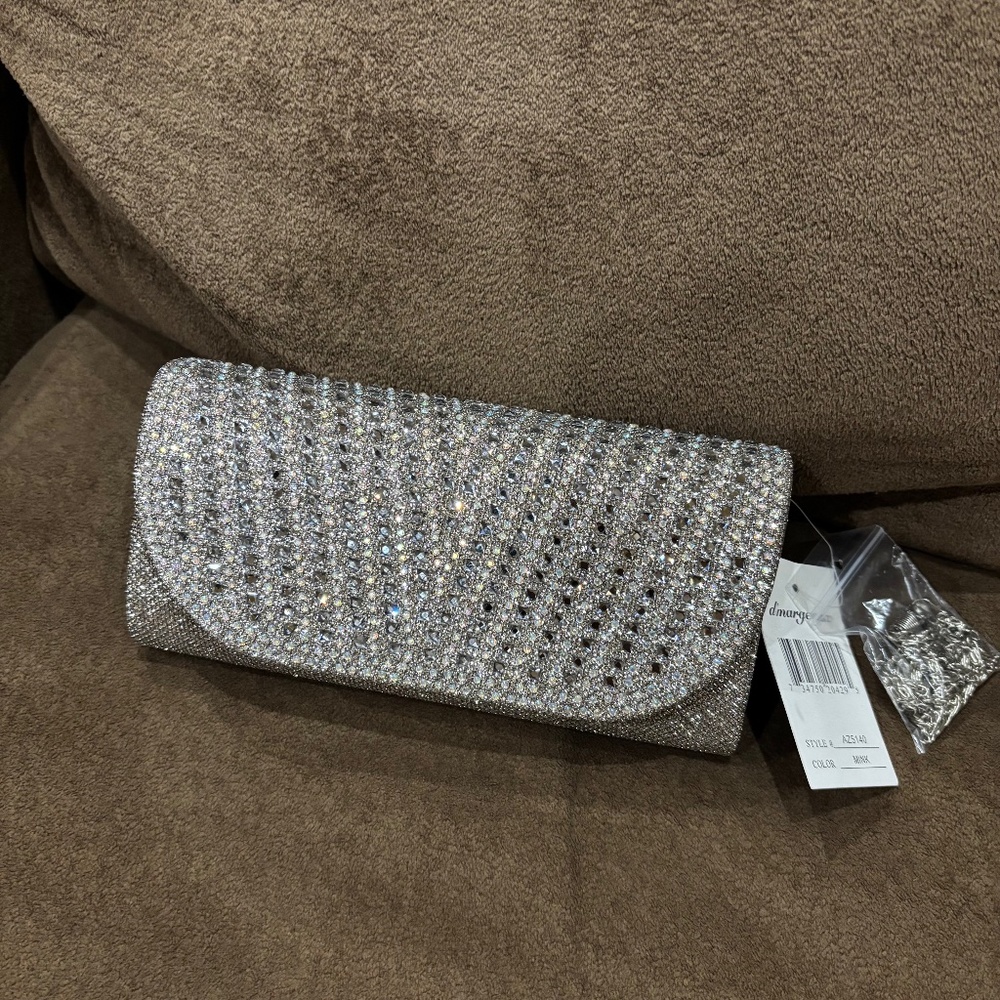 “d’margeaux”- New York: Mink Clutch Crossbody “Crystal” Evening Bag-NWT